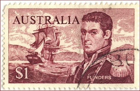 Australia 1 Flinders Postage Stamp Captain Matthew Flinders Rn 16