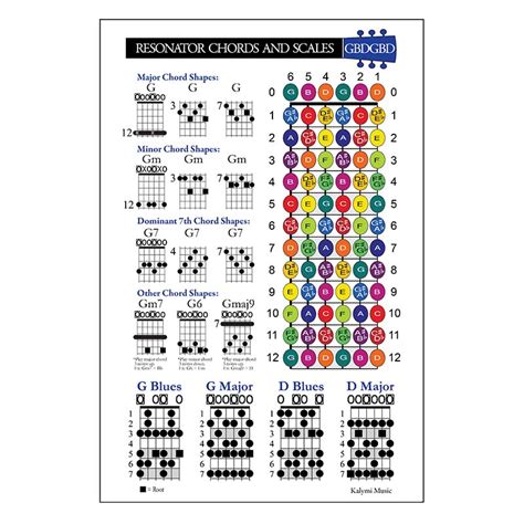 Resonator Guitar Dobro Chords Scales And Fretboard Poster Set