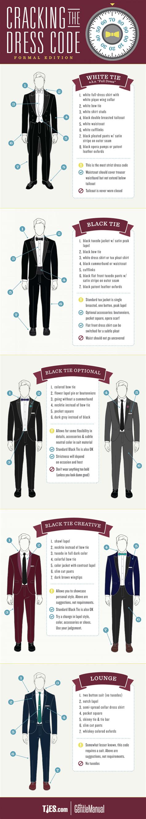 Infographic Cracking The Dress Code The Formal Edition Infographics