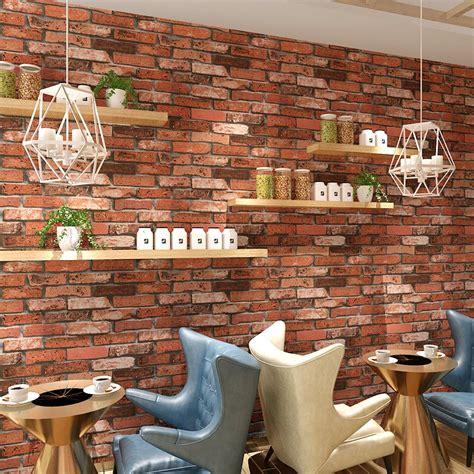 Fashion your own brick wall in a matter offashion your own brick wall in a matter of minutes with this chic peel and stick wallpaper. Red Brick Wallpaper For Walls Roll Clothing Store ...