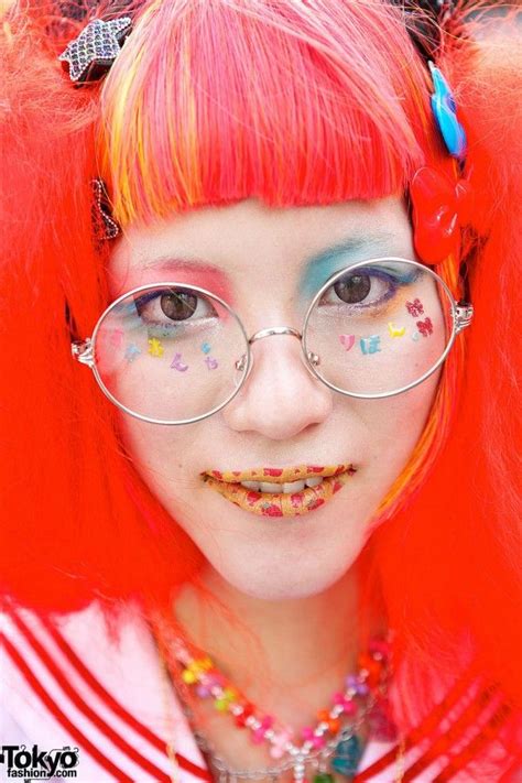 Colorful Make Up And Glasses Harajuku Makeup Rainbow Accessories Harajuku Fashion Street