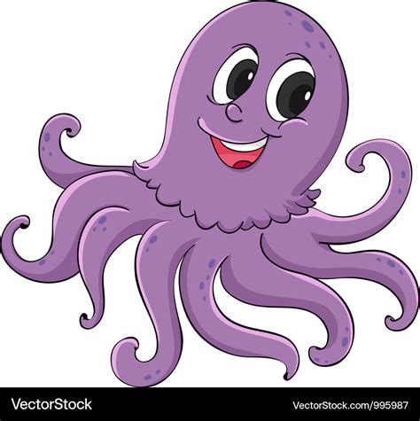Cartoon Octopus Royalty Free Vector Image Vectorstock
