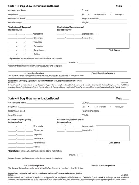 Dog Vaccination Card Download Fill Out And Sign Online Dochub