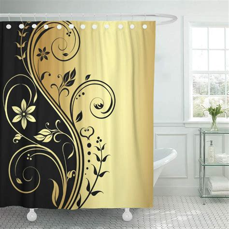 Cynlon Vintage Elegant Gold Floral Black Trendanista Chic Bathroom