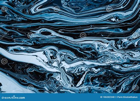 Abstract Blue And Black Marble Stone Texture For Background Stock Photo