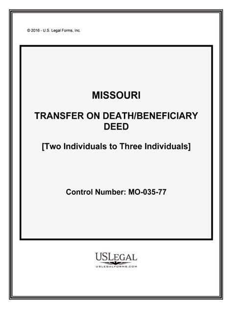 Blank Missouri Beneficiary Deed Form Fill Online Printable Fill Out