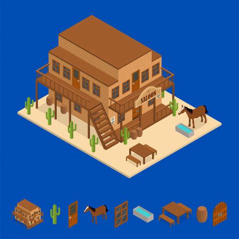 650 Old West Building Stock Illustrations Royalty Free Vector