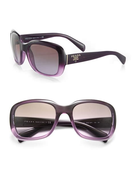 Lyst Prada Oversized Square Glam Sunglasses In Purple
