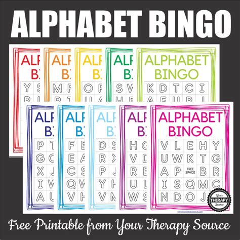 Alphabet Bingo Printable Free Your Therapy Source