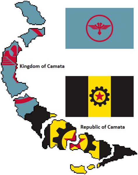 Flag Map For My Fictional Countries Of Kingdom And Republic Of Camata