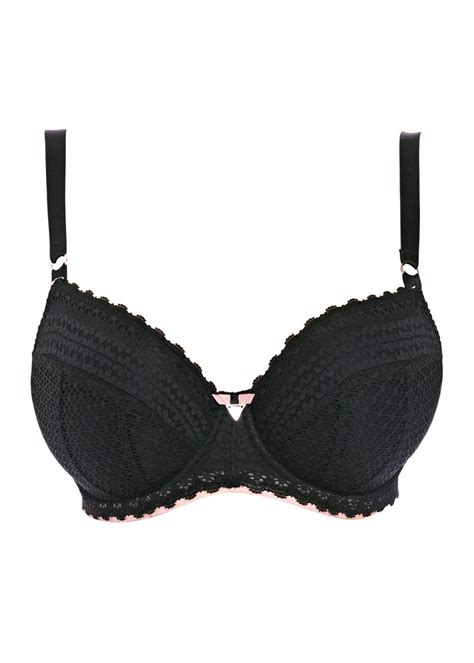 Daisy Lace Padded Half Cup Bra Noir Leia Lingerie