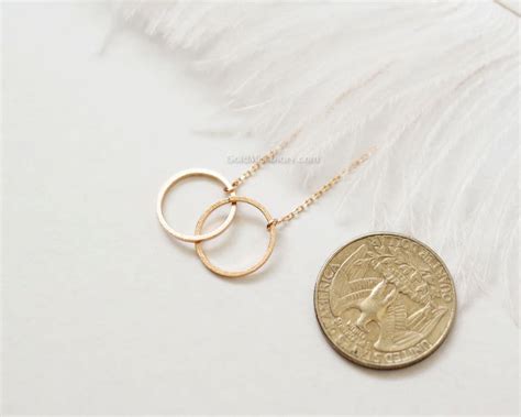 Double Circle Necklace In Rose Gold Eternity Necklace Etsy