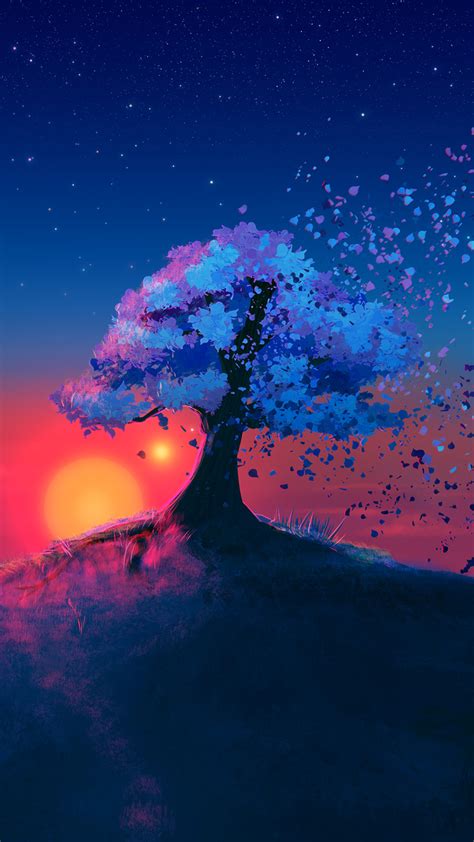 1080x1920 1080x1920 Tree Sunset Artist Artwork Digital Art Hd