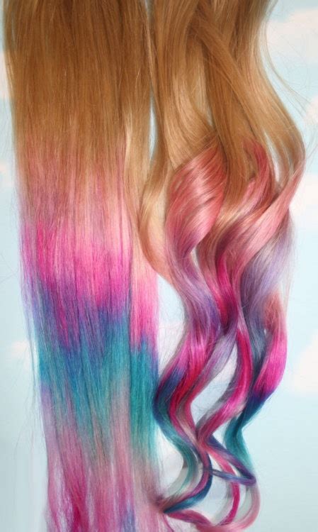 Colorful Hair Tie Dye Hair Dip Dye Hair Colored Hair Tips