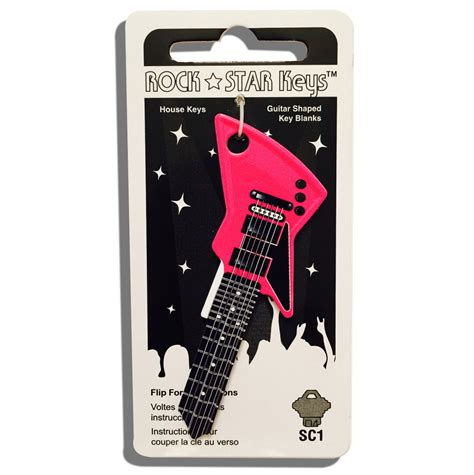 Pink Exp Electric Guitar Shaped Rock Star Key