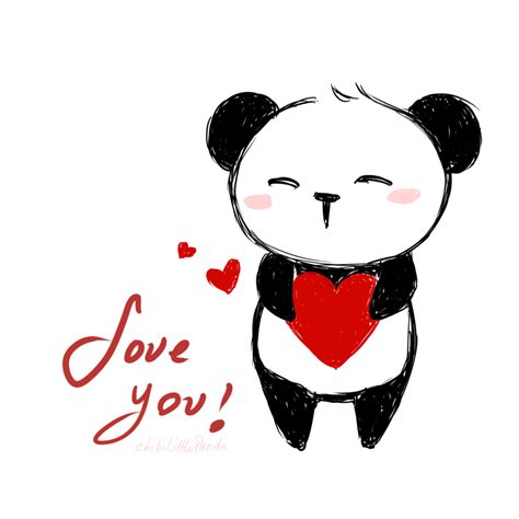 Panda I Love You Drawing In Panda I Love You Drawing Collection