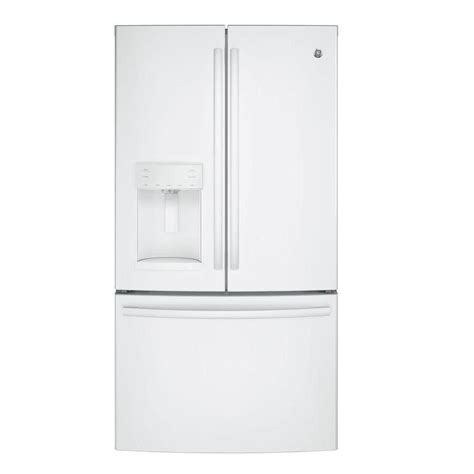 Ge 278 Cu Ft French Door Refrigerator In White Gfe28ggkww The Home