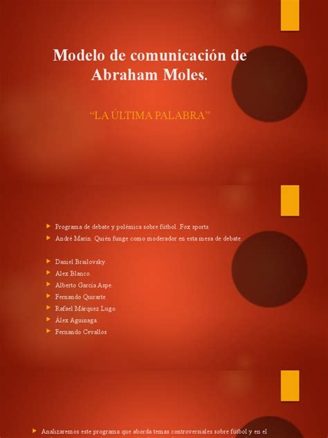 Modelo De Comunicación De Abraham Moles Pdf Comunicación Medios