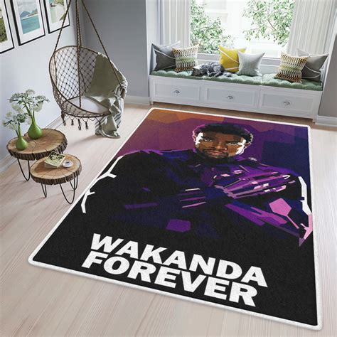 Black Panther Fan T Black Panther Wakanda Forever Area Rug Living