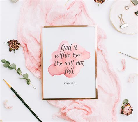 God Is Within Her She Will Not Fall Teen Girl Room Decor Etsy