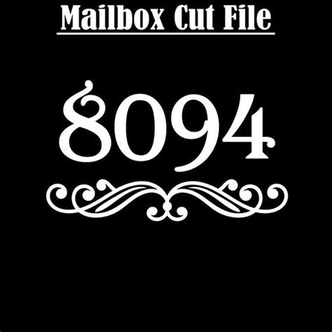 Mailbox lettering custom vinyl mailbox numbers and address | etsy this listing is for numbers and street name for both sides of your mailbox. Mailbox Numbers Flourish and Number Cut Files for Standard