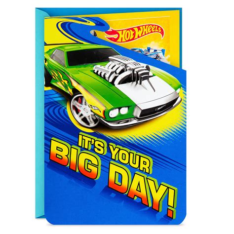 Mattel Hot Wheels Rev It Up Birthday Card With Stickers Greeting