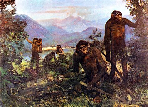 Early Hominids Paleo Art Ancient Animals Hominid