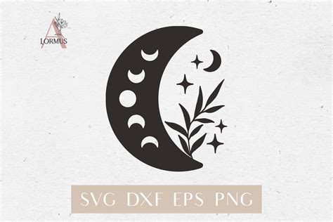 Art And Collectibles Moon Svg Cute Moon Clipart Celestial Svg Cut File