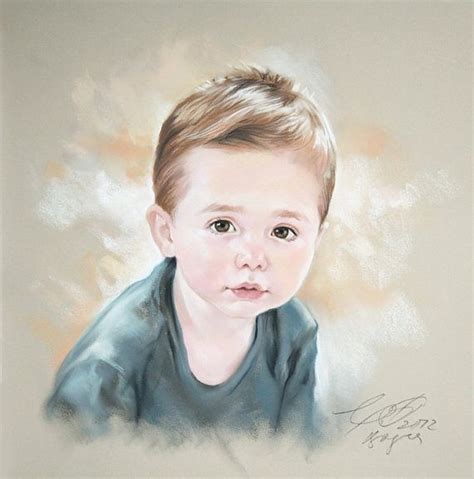 Custom Pastel Portrait Painting Of Child From Photography Etsy