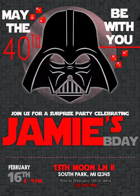Star Wars Adult Birthday Invitation Oscarsitosroom Star Wars Invitations Adult Birthday
