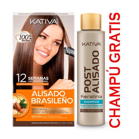 Alisado Brasileño Kativa Kit Alisado Con Keratina Vegetal Y Glyoxylic