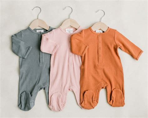 Organic Cotton Footed Onesie Baby Clothing Etsy Baby Outfits