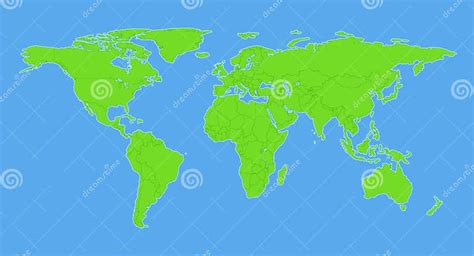 Plain World Map With Countries Stock Vector Illustration Of Color