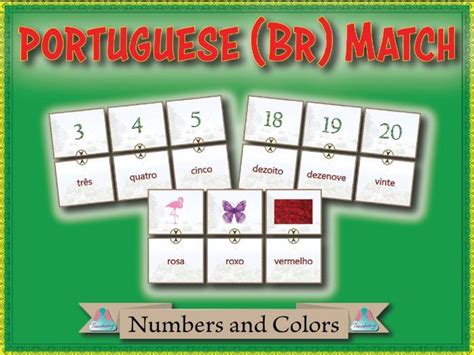 Portuguese Brazilian Match Numbers And Colors Teaching Resources