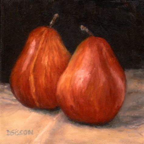 Daily Painters Of Arkansas Red D Anjou Pears Debra Sisson Oil Painting