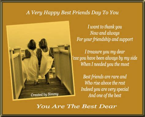 Know the date of upcoming happy friendship day. You Are The Best Dear. Free Happy Best Friends Day eCards ...