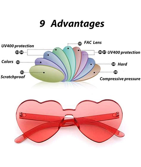 heart shaped rimless sunglasses clout goggles candy clear lens sun glasses for women girls