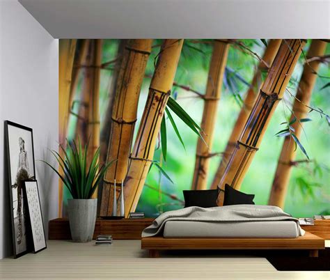 Bamboo Tree Nature Green Self Adhesive Vinyl Wallpaper Peel And Stick