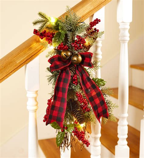 Maybe you would like to learn more about one of these? Lighted Bannister Christmas Swag - Indoor Home Decoration ...