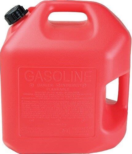 2 Ea Midwest 5600 5 Gallon Red Poly Gas Gasoline Fuel Cans Spill