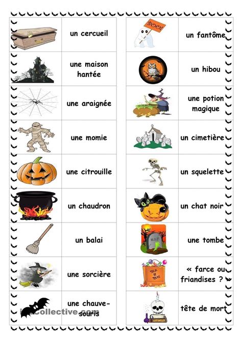écrire Des Mots Du Vocabulaire Halloween En Cursive Au Cp - Halloween en images | GRATUIT FLE fiches pédagogiques | Halloween en