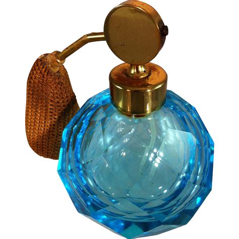 Blue Cut Glass Perfume Bottle From Sterlingsage On Ruby Lane