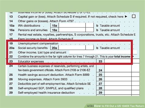 How To Fill Out A Us 1040x Tax Return With Form Wikihow 1040 Form