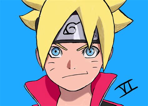 Blue Eyes Blonde Face Boruto Boruto Naruto Next Generations Artwork Illustration Anime