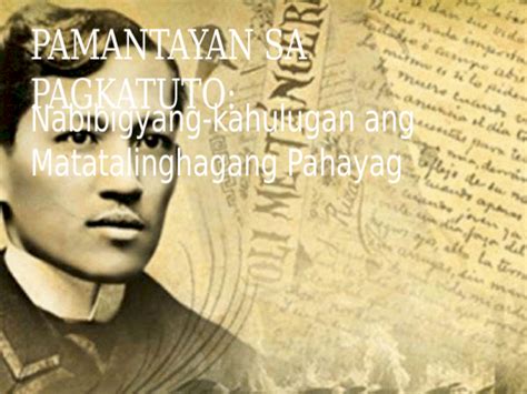 Filipino 9 Noli Me Tangere Kabanata 1 Nabibigyang Kahulugan Ang