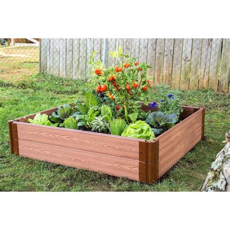 Frame It All 48 In W X 48 In L X 11 In H Brown Composite Raised Garden