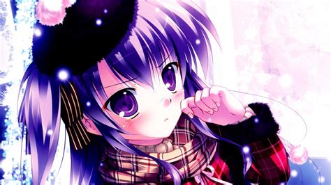 1080p Anime Girls Purple Wallpapers Wallpaper Cave