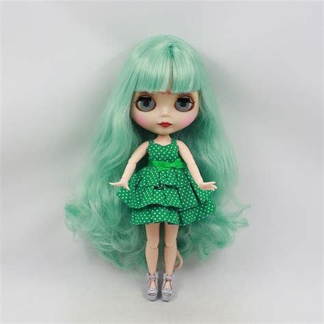 Joint Body Nude Blyth Doll Green Hair MATTE Face Nude Blythe Doll