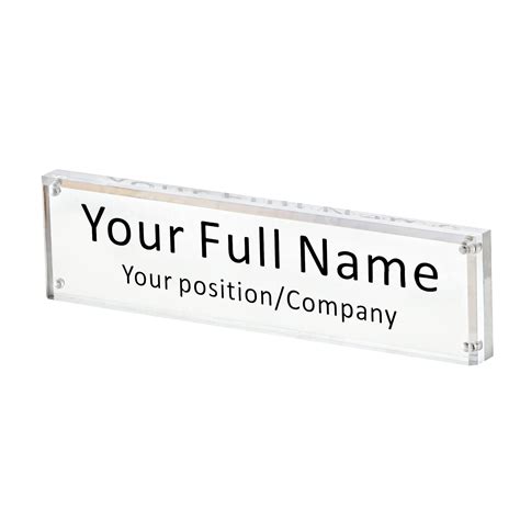 ieek acrylic desk name plate for office clear acrylic block nameplate double sided desk name