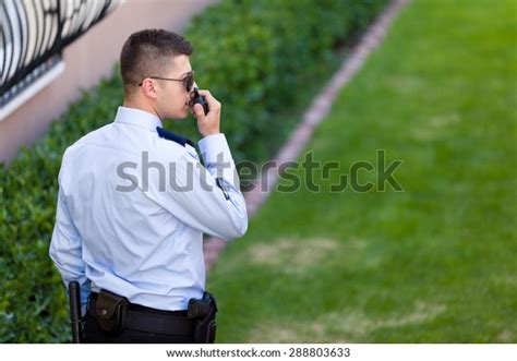 Security Guard Working Outdoor Stock Photo Edit Now 288803633